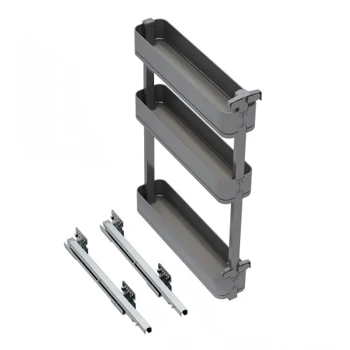 Porte-bouteilles latéral extractible Harmony avec fermeture amortie - Module largeur 150mm hauteur 800mm - Acier et Bois - Gr - EMUCA Meilleur Prix