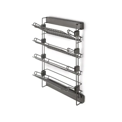Porte-chaussures latéral coulissant pour placards et dressing Quartz - Droite - Acier - Titane - EMUCA Nouvelle Collection