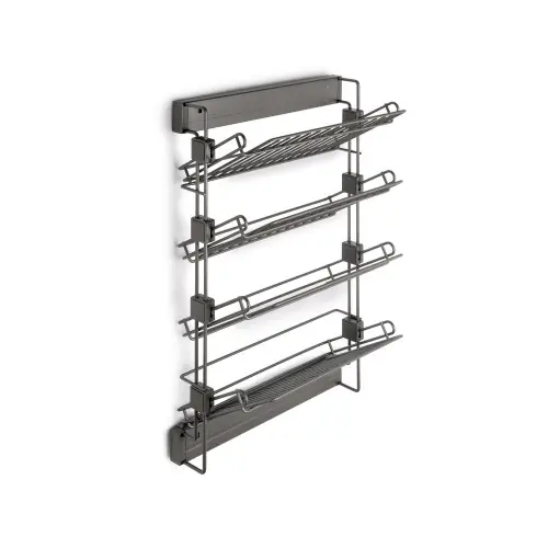 Porte-chaussures latéral coulissant pour placards et dressing Quartz - Gauche - Acier - Titane - EMUCA Acheter En Ligne