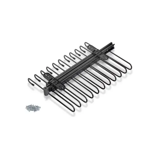 Porte-pantalons extractible – 11 tiges – guides d‘extraction totale – Acier – Titane – EMUCA Solde