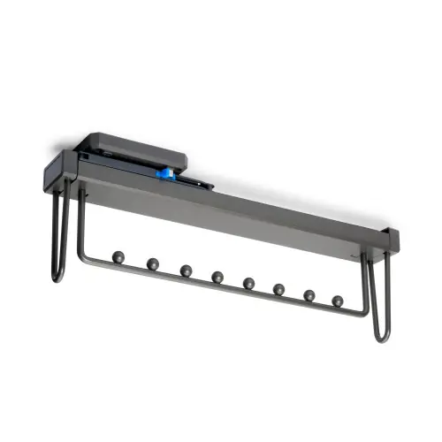 Porte-vêtements extractible Quartz pour armoire - Plastique et Aluminium - Titane - EMUCA Prix Choc