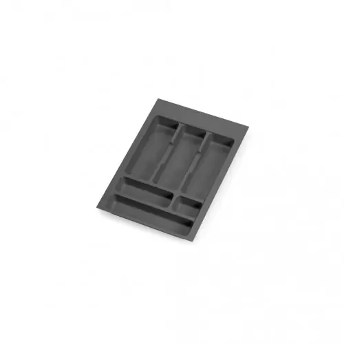 Vente Directe Range-couverts Emuca Optima 400 mm - organiseur de tiroir gris anthracite - EMUCA