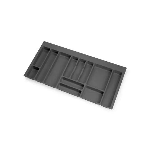 Range-couverts Optima pour tiroir universel – module 1.000mm – Plastique – Gris antracite – EMUCA Réduction