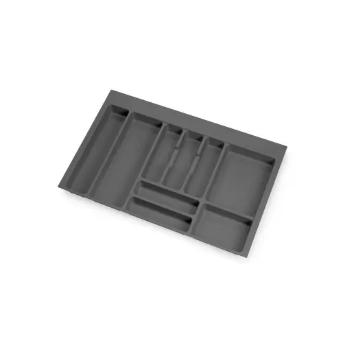 Range-couverts Optima pour tiroir universel - module 800mm - Plastique - Gris antracite - EMUCA Produit De Marque