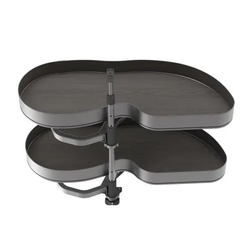 Systéme d’angle Lake Harmony pour meuble de cuisine - Droite - Hauteur réglable - Acier et Bois - Gris anthracite - EMUCA Remise