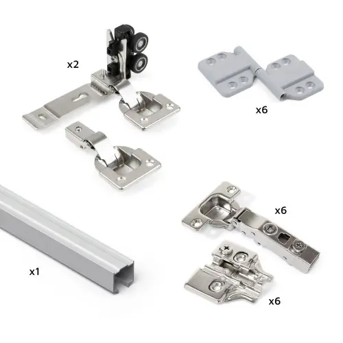 Vente Flash Système Twofold en kit pour 2 portes coulissantes à fermeture amortie – EMUCA