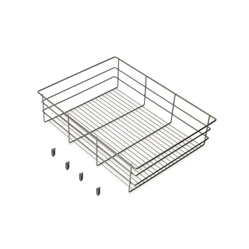 Tiroir en fil métallique pour armoires et dressings Quartz - 540mm (M70) - Acier - Titane - EMUCA Acheter Direct