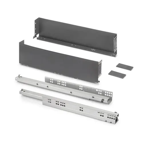 Tiroir extérieur Simplex 25kg hauteur 122mm - profondeur 490mm - acier - Gris antracite - EMUCA Prix Promo