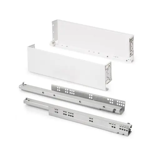 Réduction Tiroir extérieur Simplex 25kg hauteur 122mm - profondeur 490mm - acier - peint en blanc - EMUCA
