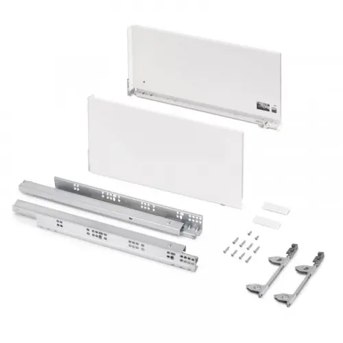 Dernière Chance Tiroir extérieur Vertex 3D - 60 kg - 242 mm x 500 mm - Peint en blanc - Acier - EMUCA