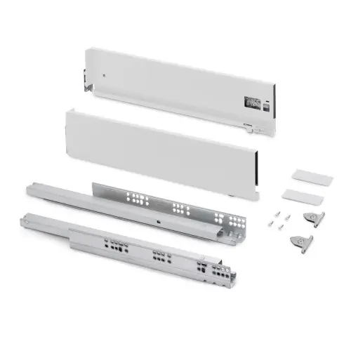 Livraison Express Tiroir extérieur Vertex avec réglages 3D hauteur 131mm - 40kg - profondeur 450mm - Acier - Peint en aluminium - EMUCA