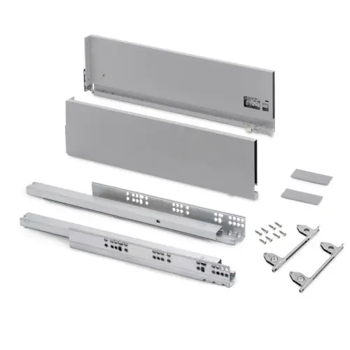 Quantité Limitée Tiroir extérieur Vertex avec réglages 3D hauteur 131mm - 40kg - profondeur 500mm - Acier - Peint en aluminium - EMUCA