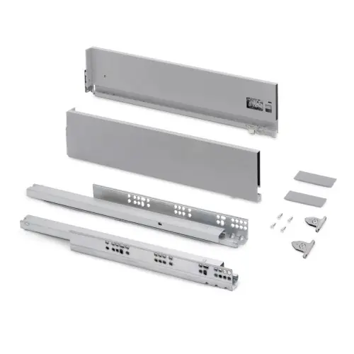 Paiement Sécurisé Tiroir extérieur Vertex avec réglages 3D hauteur 131mm - 40kg - profondeur 550mm - Acier - Gris anthracite - EMUCA