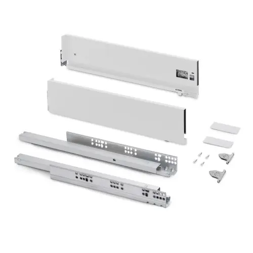 Tiroir extérieur Vertex avec réglages 3D hauteur 131mm - 40kg - profondeur 550mm - Acier - Peint en blanc - EMUCA Achat Immédiat