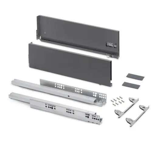 Prix Bas Tiroir extérieur Vertex avec réglages 3D hauteur 178mm - 40kg - épaisseur de panneau de 18mm - profondeur 450mm - Acier - G - EMUCA