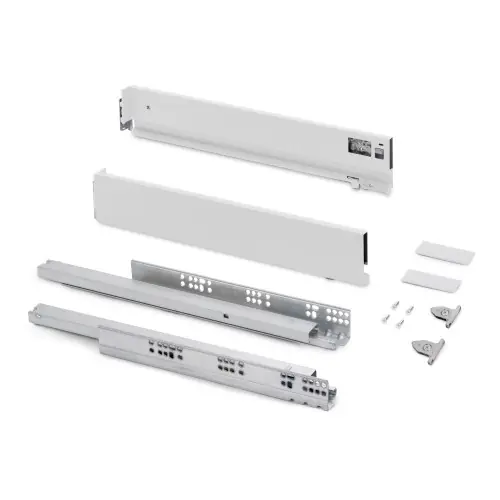 Tiroir extérieur Vertex avec réglages 3D hauteur 83mm - 40kg - profondeur 450mm - Acier - Peint en blanc - EMUCA Nouveauté