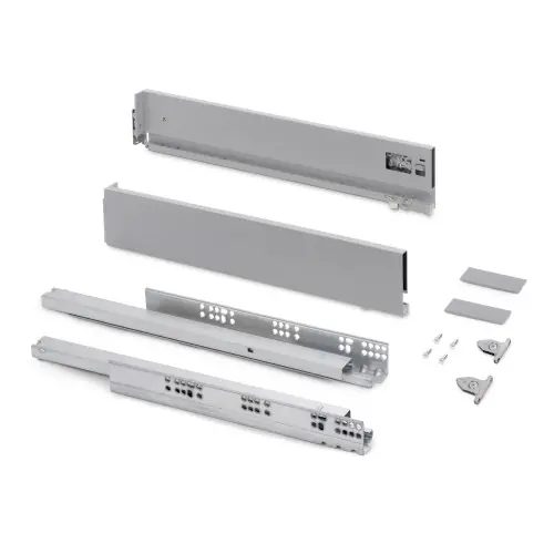 Prix Cassé Tiroir extérieur Vertex avec réglages 3D hauteur 93mm - 40kg - profondeur 350mm - Acier - Peint en aluminium - EMUCA