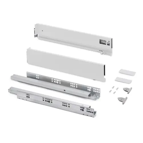 Tiroir extérieur Vertex avec réglages 3D hauteur 93mm - 60kg - profondeur 500mm - acier - Peint en blanc - EMUCA Jusqu'à Épuisement Des Stocks