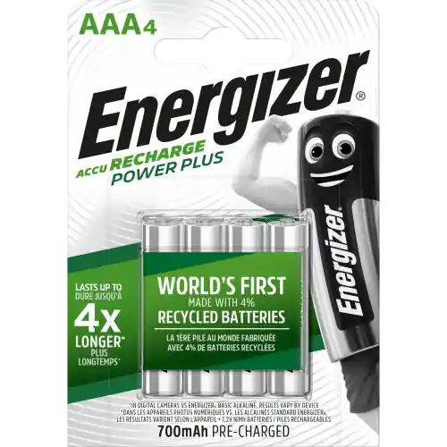 Commande En Gros Lot de 4 piles rechargeable aaa Power plus, 700 mAh, ENERGIZER – ENERGIZER