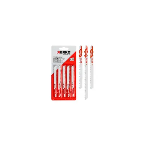 Lames de scies sauteuses bi-metal pour bois cloute - wood metal 5 lames 6 tpi (4 mm) ‘T‘ 90 mm Coupe très rapide / démolition - Erko Nouvel Arrivage