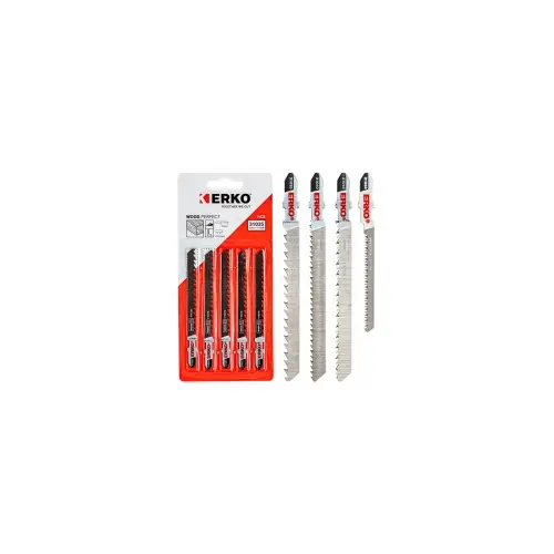 Lames de scies sauteuses hcs pour bois - wood perfect 5 lames T101B 10 tpi (2,5 mm) ‘T‘ 75 mm Coupe fine - Erko Commander Vite