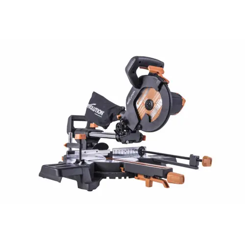 Promotion Saisonnière Scie à onglet radiale EVOLUTION multi-matériaux R210SMS-300+, 210 mm, 1500 W – Evolution