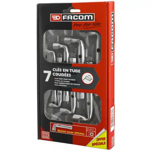 Lot de 7 clés à tube coudées en acier forgé FACOM 92 PG – FACOM Nouveauté