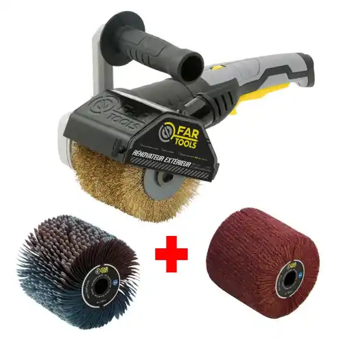 Pack renovateur exterieur filaire + 2 brosses FARTOOLS 615127, 1300 W - Fartools Seulement Aujourd'hui