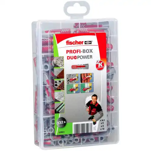 Assortiment de 132 chevilles duopower profibox tout type de mur assortiment - FISCHER Prix Cassé