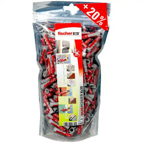Top Vente Assortiment de 240 chevilles 3 en 1 duopower 536382 FISCHER, diam. 6 mm x L. 30 - FISCHER