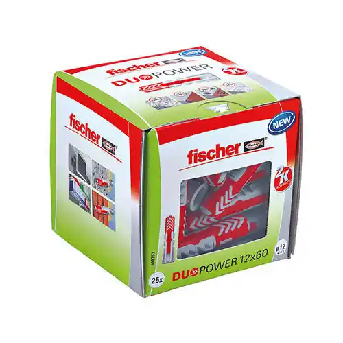 Boîte de 25 Chevilles DUOPOWER 12x60 DIY - FISCHER Livraison Express