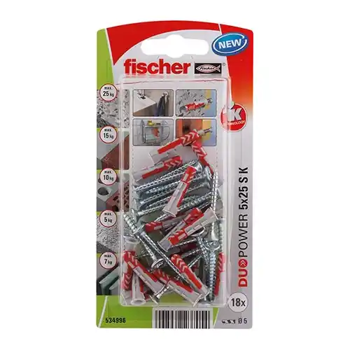 chevilles et vis à expansion ou à verrouillage de forme FISCHER, Diam.5 x L.25 – FISCHER Bon Plan