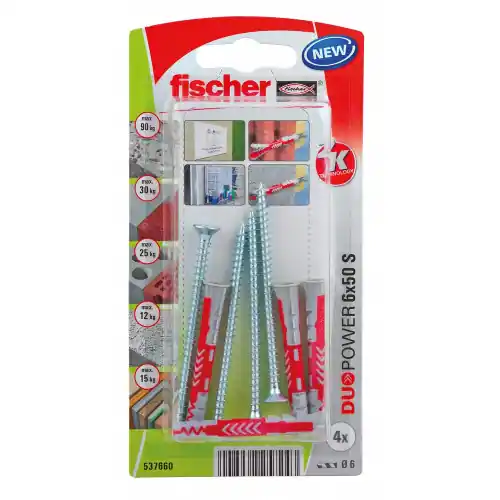 Chevilles et vis Duopower FISCHER, Diam.6 x L.50 mm - FISCHER Achetez Aujourd'hui