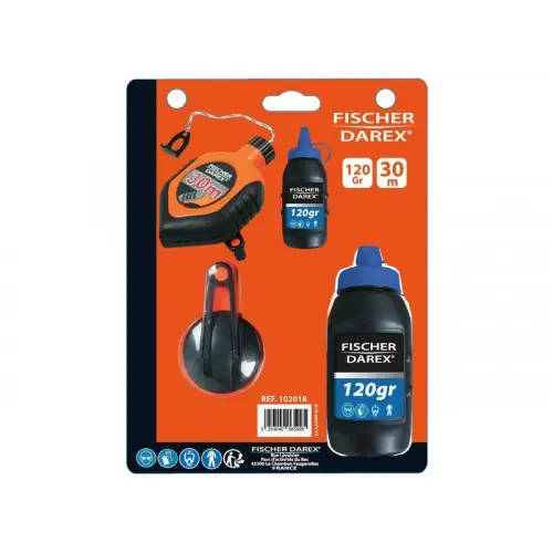 Cordeau longueur 30 metre et poudre a tracer 120 grammes fischer darex - FISCHER DAREX Satisfait Ou Remboursé