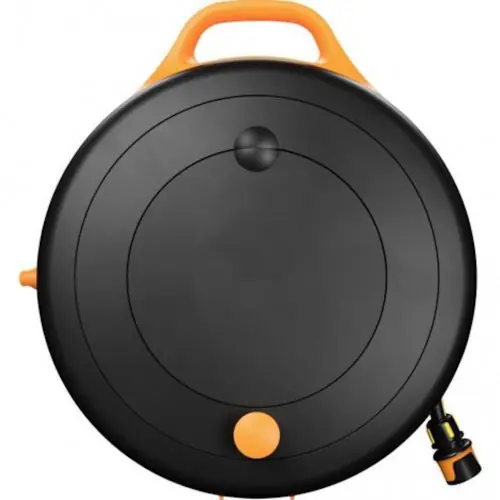 Dévidoir automatique - S avec tuyau 15 m - enrouleur mural pour arrosage de jardin - FISKARS Certifié
