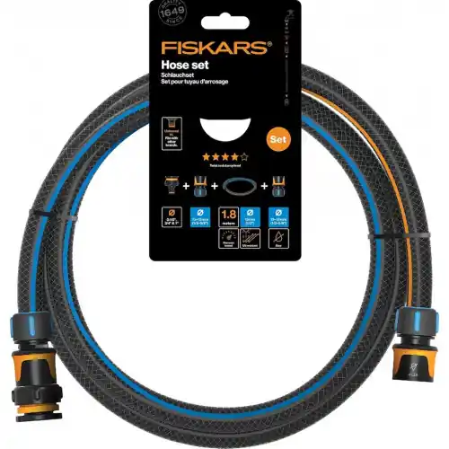 Kit tuyau d‘arrosage - 1,8 m - set de raccordement pour dévidoir - FISKARS Prix Cassé