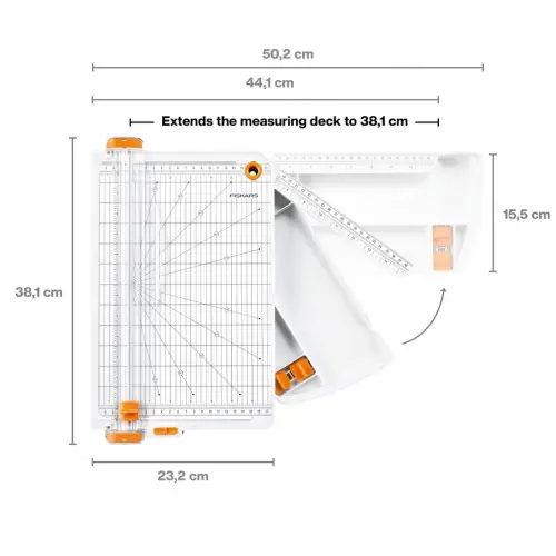 Dernier Modèle Massicot - SureCut TripleTrack 30,5 cm A4-A3 - coupe papier précise bureau et loisirs créatifs - FISKARS