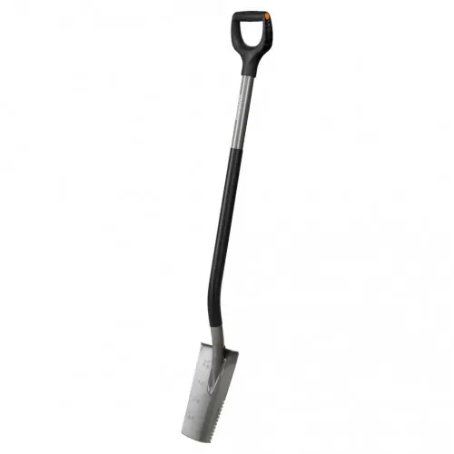 Petite bêche ergonomique - grise - coupe racines et sols rocheux - FISKARS Haute Qualité
