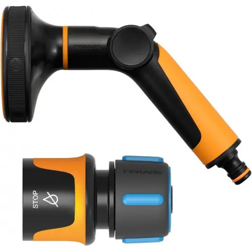 Bon Plan Pistolet d‘arrosage - Multi 5 fonctions avec raccord STOP - set de pulvérisation universel - FISKARS