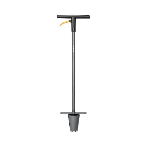 Plantoir à bulbes sur pied Ergo - manche acier - Longueur 100 cm - FISKARS Offre Spéciale