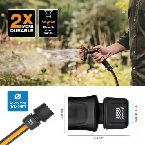 Réduction Raccord de tuyau - FLOW FiberComp Ø 13-15 mm - raccord rapide universel pour arrosage - FISKARS