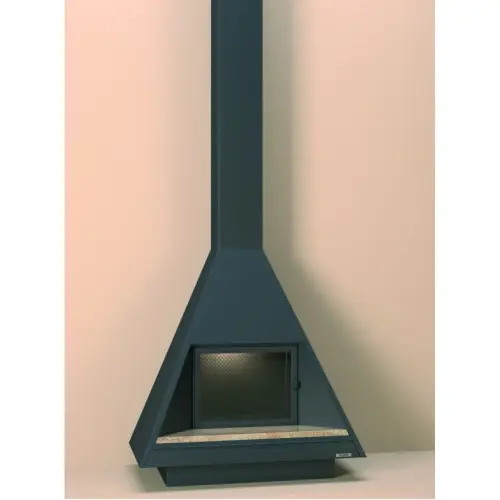 Expédié Aujourd'hui Cheminée frontale avec porte + Base et Foyer fonte CH88 - anthracite - FOCGRUP