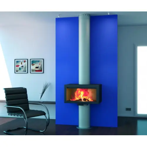 Cheminée frontale avec porte + Base et foyer fonte ES60 – anthracite – FOCGRUP Retour Gratuit