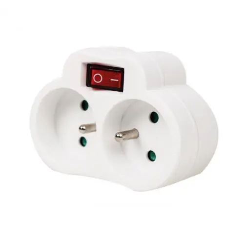 Dernier Modèle Biplite 2 prises 16 A avec interrupteur – adaptateur électrique français – Gao