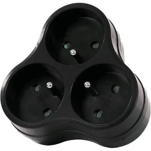 Triplite 3 prises 16 A noire – adaptateur multiprise compact – Gao Nouvel Arrivage