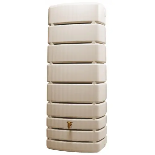 Vente Flash Récupérateur d‘eau mural rectangulaire Slim sable 500L + robinet GARANTIA – GARANTIA