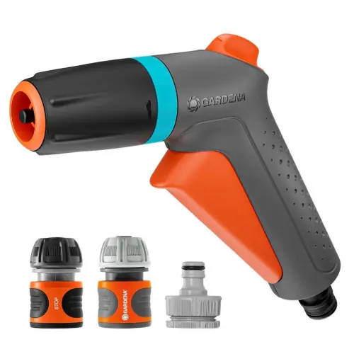 Pistolet de nettoyage multijet Classic + raccord Aquastop - 2 jets avec kit de raccordement complet - GARDENA Petit Prix