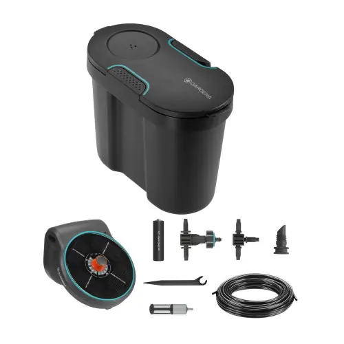 Solution d‘arrosage automatique solaire AquaBloom avec réserve d‘eau – GARDENA Solde