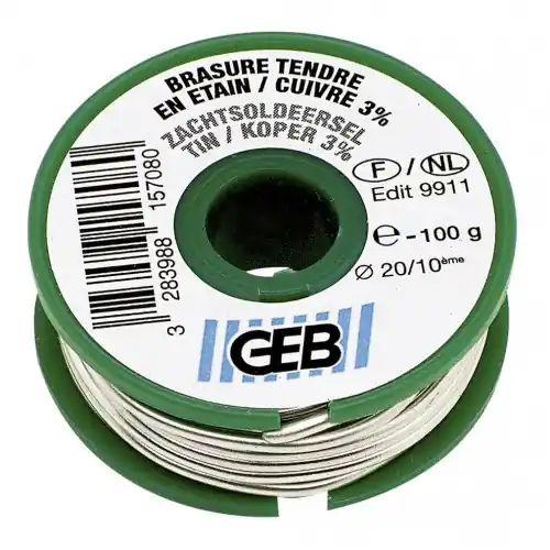 Bobine pour brasure etain / cuivre, 100 g, GEB – GEB Satisfait Ou Remboursé