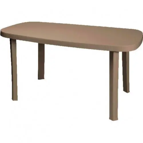 Offre Spéciale Table de jardin ovale en résine gris tourterelle Otello 140x80x72 cm - GENERICO